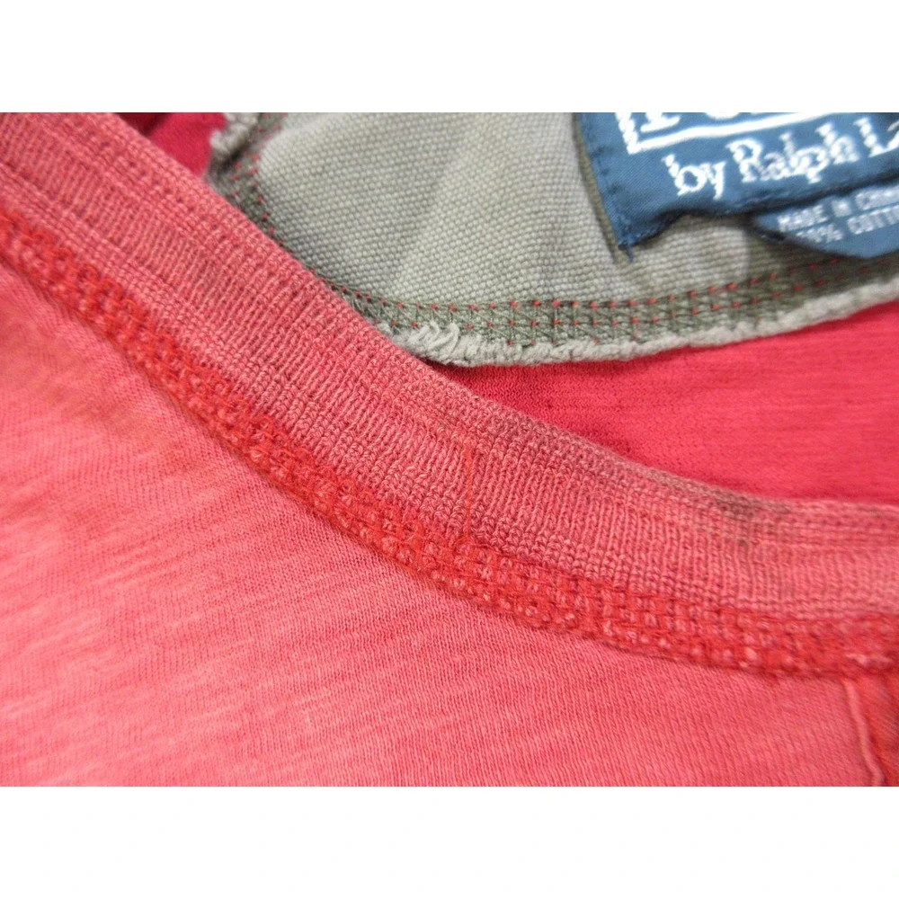 VINTAGE Polo Ralph Lauren Shirt Mens 2XL Red Henley Big RLPC Activewear Outdoors